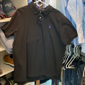 Black custom fit polo